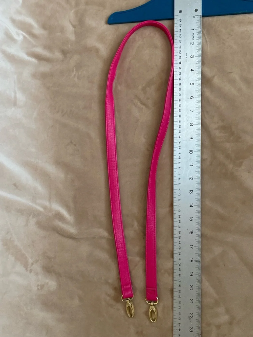 Hot Pink Crossbody Strap with Gold Hardware - Picture 4 of 4